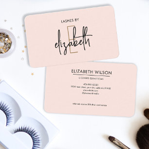 Monogram Lash Esthetician Beauty Visitkort