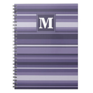Monogram läsk lila rand anteckningsbok med spiral