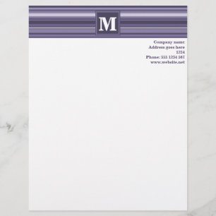 Monogram läsk lila rand brevhuvud