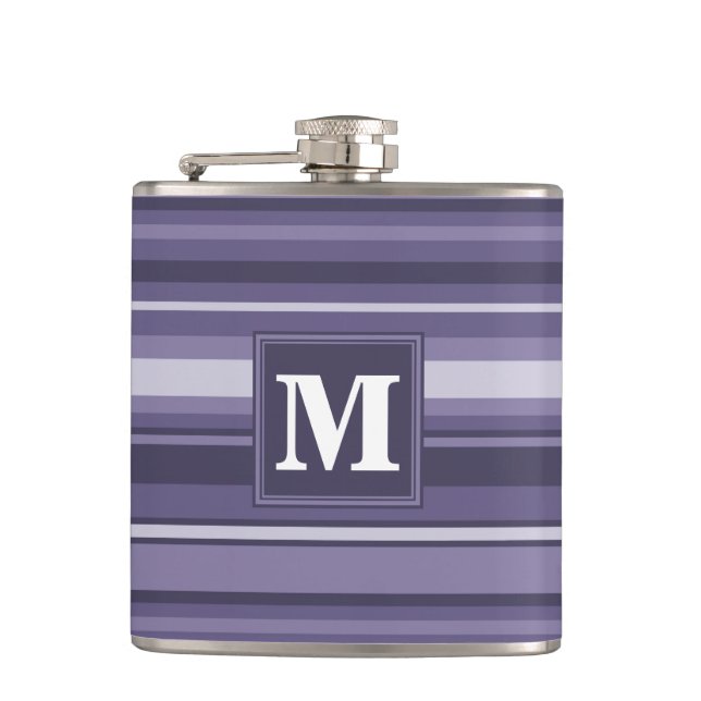 Monogram läsk lila rand fickplunta (Framsidan)