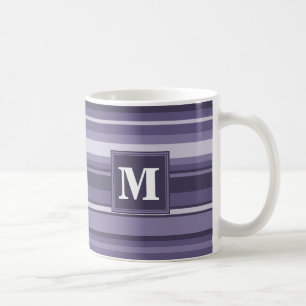 Monogram läsk lila rand kaffemugg