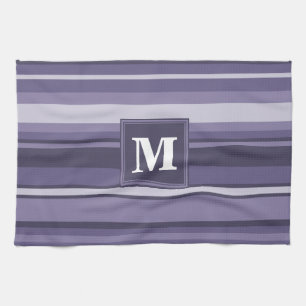Monogram läsk lila rand kökshandduk