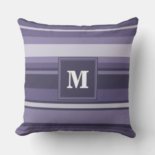 Monogram läsk lila rand kudde
