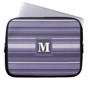 Monogram läsk lila rand laptop fodral