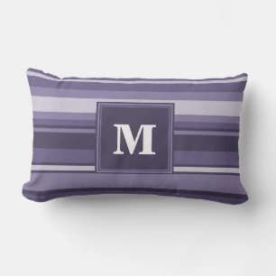 Monogram läsk lila rand lumbarkudde