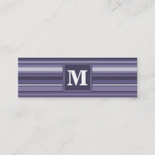 Monogram läsk lila rand mini visitkort