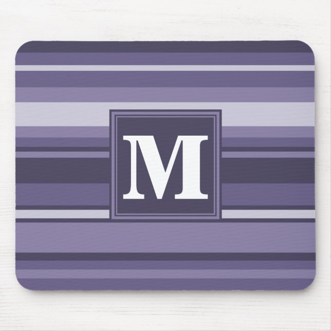 Monogram läsk lila rand musmatta (Framsidan)