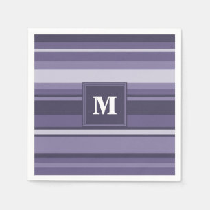 Monogram läsk lila rand pappersservett