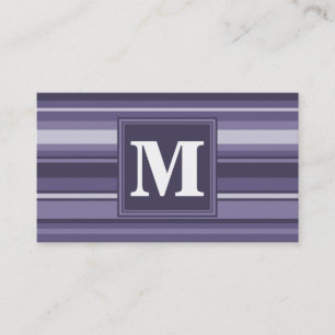Monogram läsk lila rand visitkort