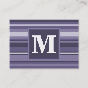Monogram läsk lila rand visitkort