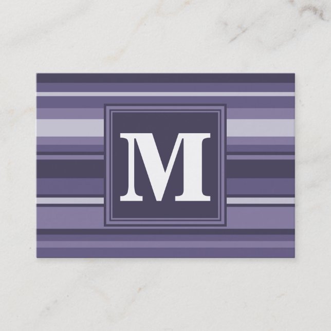 Monogram läsk lila rand visitkort (Framsida)