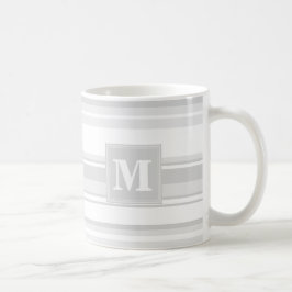 Monogram lätt grått rand kaffemugg