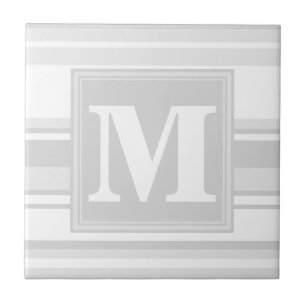Monogram lätt grått rand kakelplatta