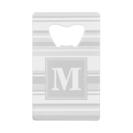 Monogram lätt grått rand kreditkort flasköppnare