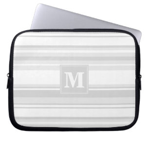 Monogram lätt grått rand laptop fodral
