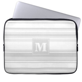 Monogram lätt grått rand laptop sleeve