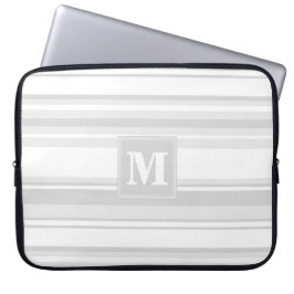 Monogram lätt grått rand laptop sleeve