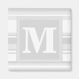 Monogram lätt grått rand magnet