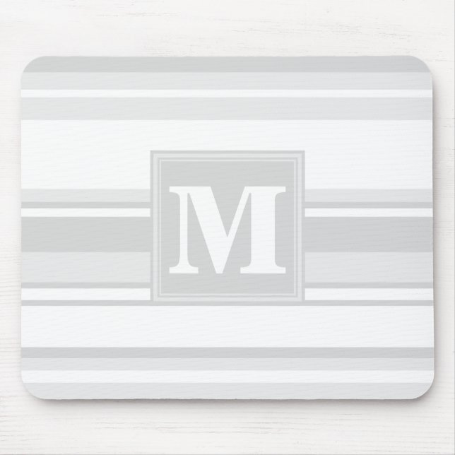 Monogram lätt grått rand musmatta (Framsidan)