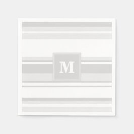Monogram lätt grått rand pappersservett
