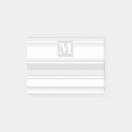 Monogram lätt grått rand post-it block