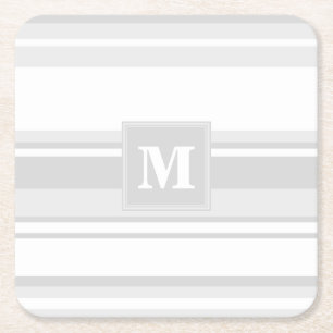 Monogram lätt grått rand underlägg papper kvadrat