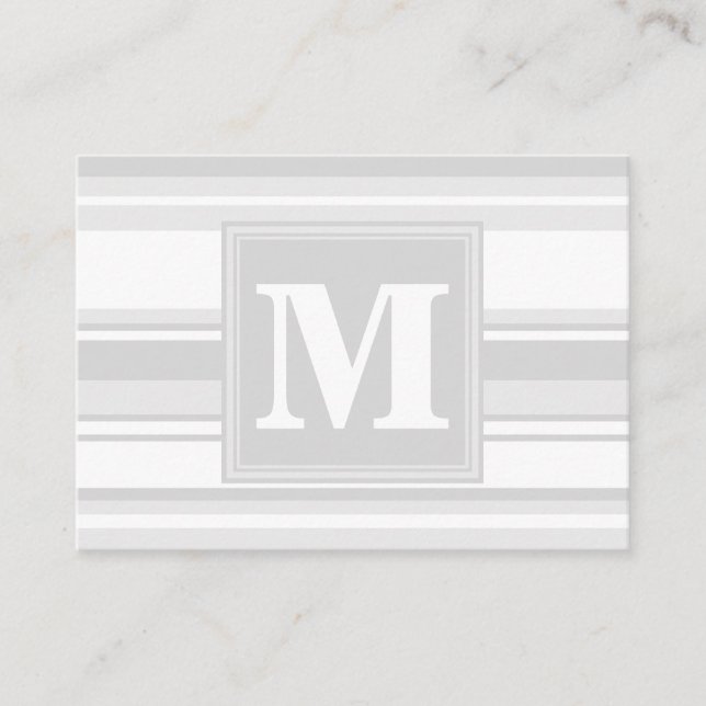 Monogram lätt grått rand visitkort (Framsida)