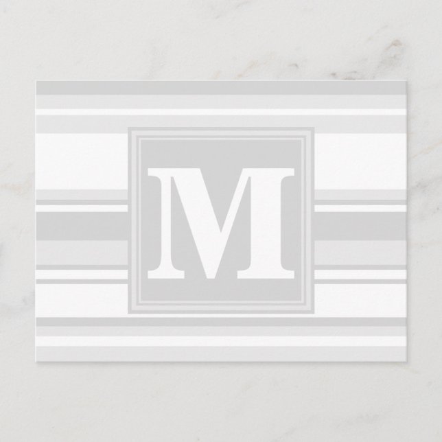 Monogram lätt grått rand vykort (Framsida)