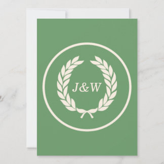 Monogram Laurel Löv Wandeans Inbjudningar