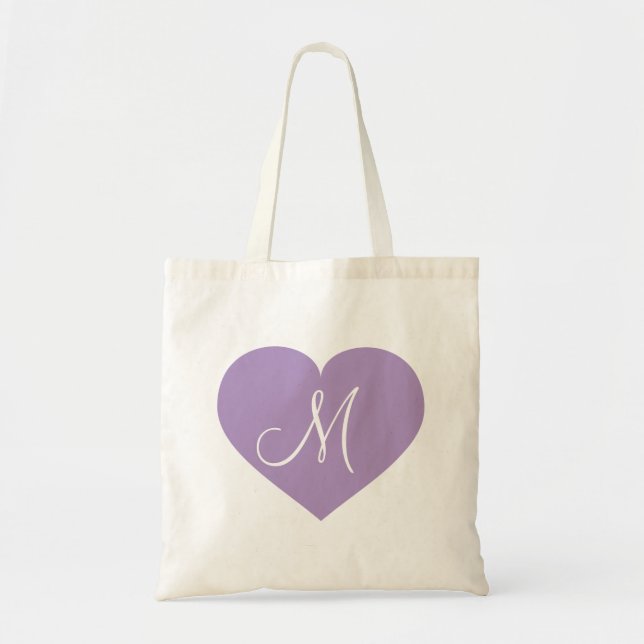 Monogram Lavender Heart Tygkasse (Framsidan)