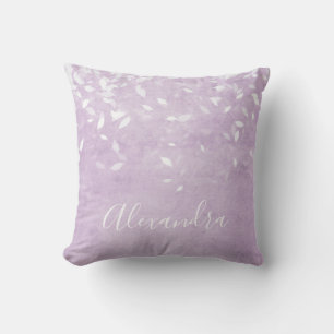 Monogram Lavender Lila Confetti Namn Kudde