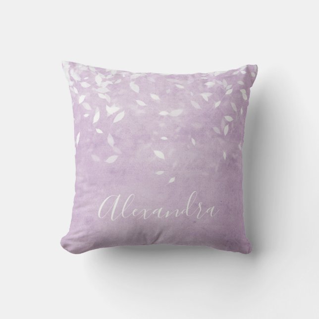 Monogram Lavender Lila Confetti Namn Kudde (Framsida)