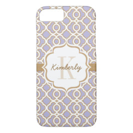 Monogram Lavender och Guld Quatrefoil