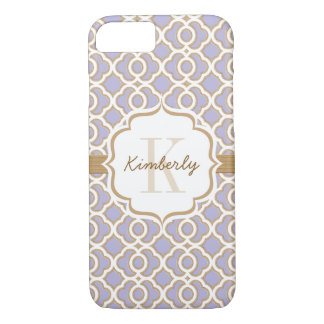 Monogram Lavender och Guld Quatrefoil