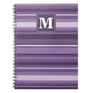 Monogram Lavender rand Anteckningsbok Med Spiral