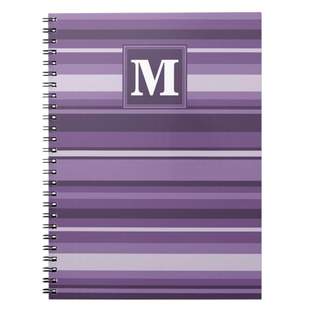 Monogram Lavender rand Anteckningsbok Med Spiral (Framsidan)