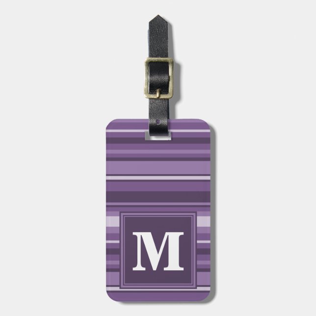 Monogram Lavender rand Bagagebricka (Vertikal Framsida)