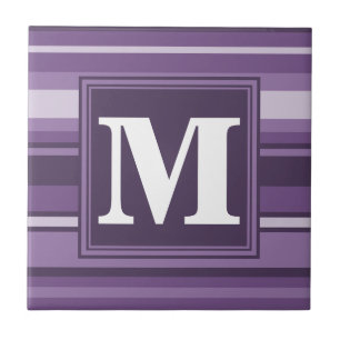 Monogram Lavender rand Kakelplatta