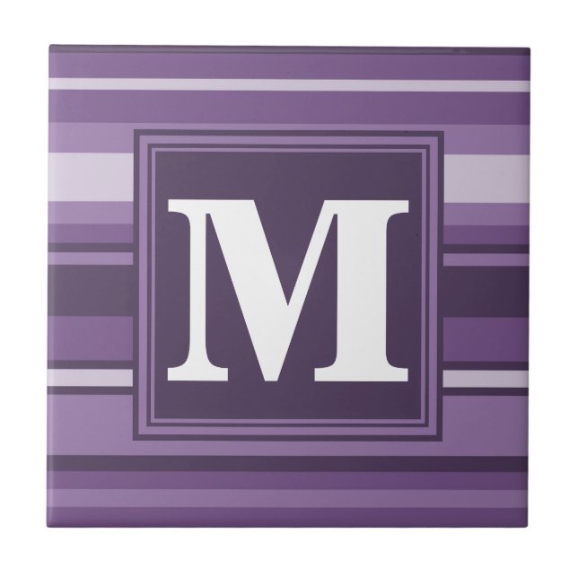 Monogram Lavender rand Kakelplatta (Framsidan)