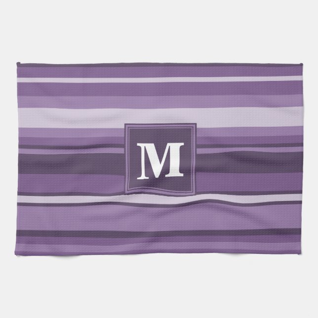 Monogram Lavender rand Kökshandduk (Horisontell)