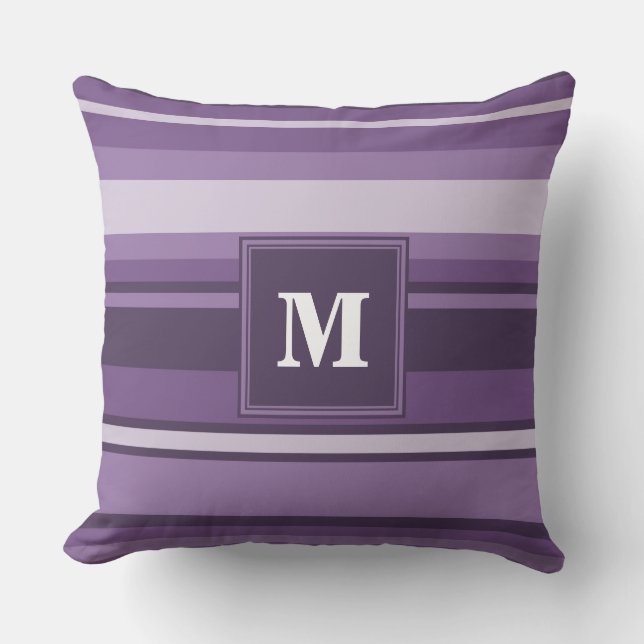 Monogram Lavender rand Kudde (Framsida)