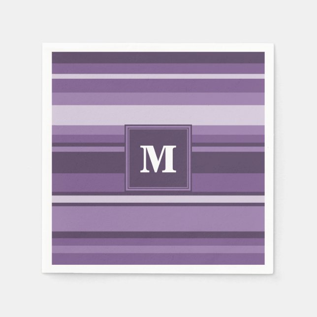 Monogram Lavender rand Pappersservett (Framsidan)