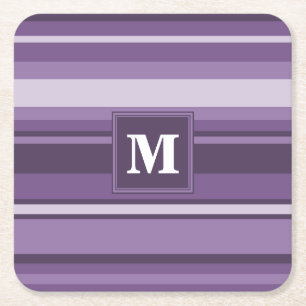 Monogram Lavender rand Underlägg Papper Kvadrat