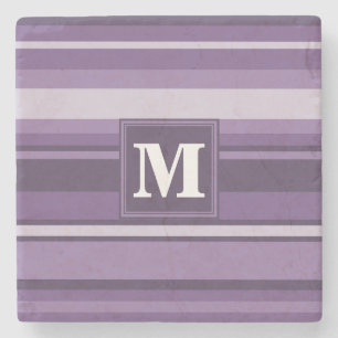 Monogram Lavender rand Underlägg Sten