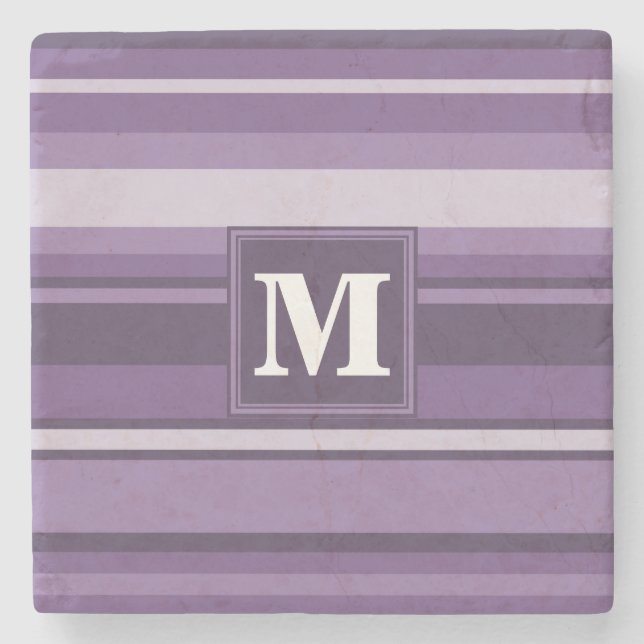 Monogram Lavender rand Underlägg Sten (Framsidan)