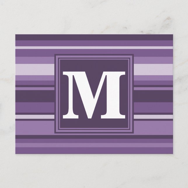 Monogram Lavender rand Vykort (Framsida)