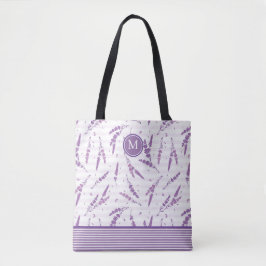 Monogram Lavender Tote Bag Tygkasse