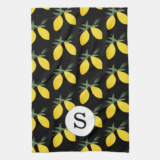 Monogram Lemon Citrus Kökshandduk (Vertikal)