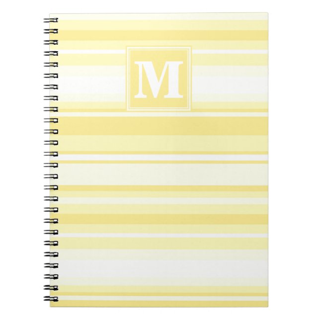 Monogram lemon gult rand anteckningsbok med spiral (Framsidan)