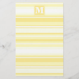 Monogram lemon gult rand brevpapper